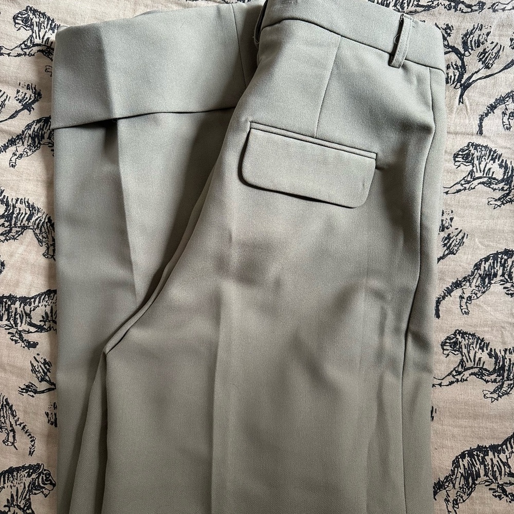 Frankie Shop Women’s Cuffed Silver Green Trousers Size S